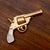 Metal Vintage 14k Gold & Mother-of-Pearl Miniature Gun Pendant or Charm For Sale - Image 7 of 8