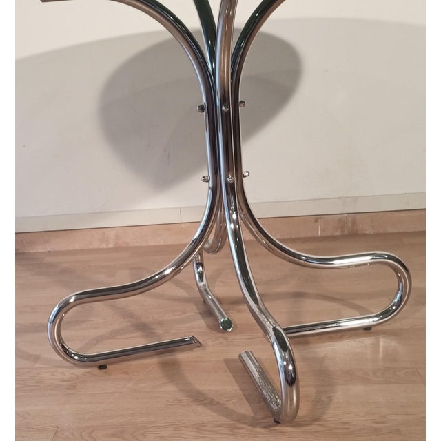 Vintage Italian Smoked Glass Chrome Coffee Table, 1970s For Sale - Image 6 of 18