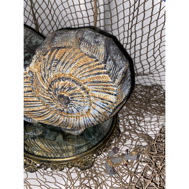 Almond Nautilus Shell Planter, Mid Century Modern. Cast Iron Nautilus Shell Planter. For Sale - Image 8 of 11