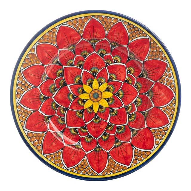 Dinnerware Plate Red Peacock Design, Geribi For Sale