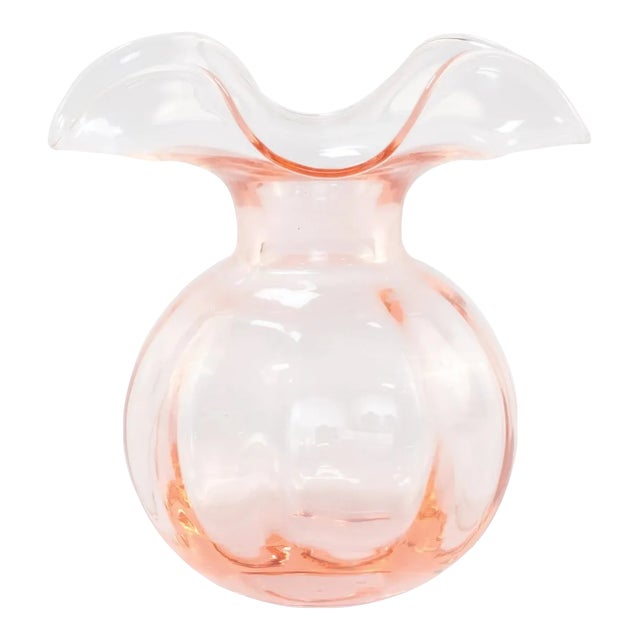 Light Pink Hibiscus Glass Vase For Sale