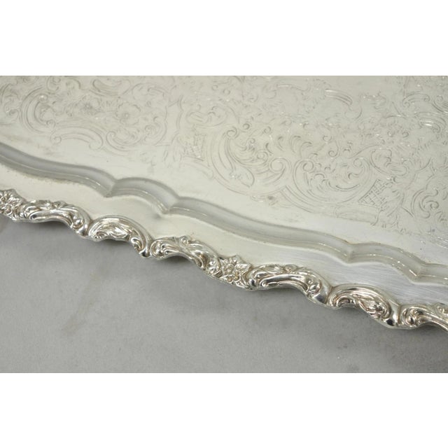 Vintage Taunton Statehouse Victorian Silver Plated Narrow Serving Platter Tray For Sale - Image 11 of 14