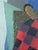 Blue 1961 Mid-Century Modern 'Seated Harlequin' Swedish Geometric Figurative Oil Painting, Framed For Sale - Image 8 of 10