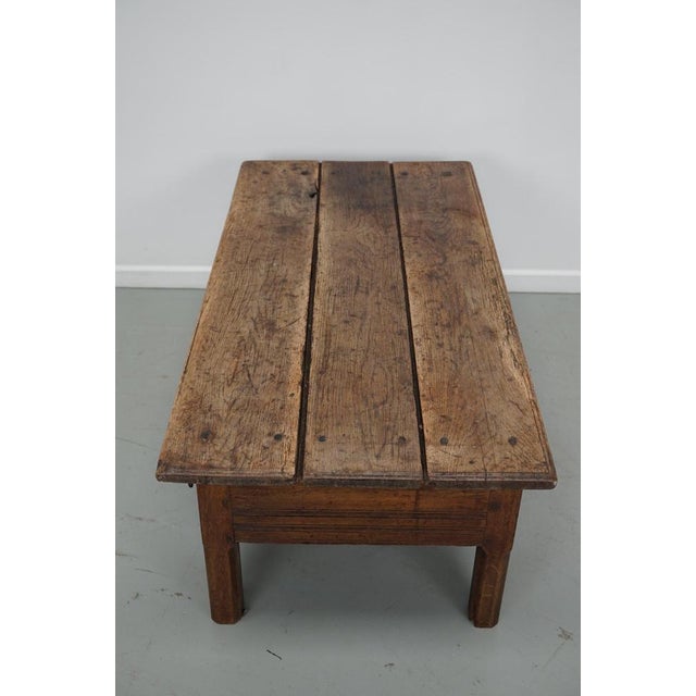 Antique Spanish Farmhouse Rustic Chestnut Coffee Table For Sale - Image 14 of 18
