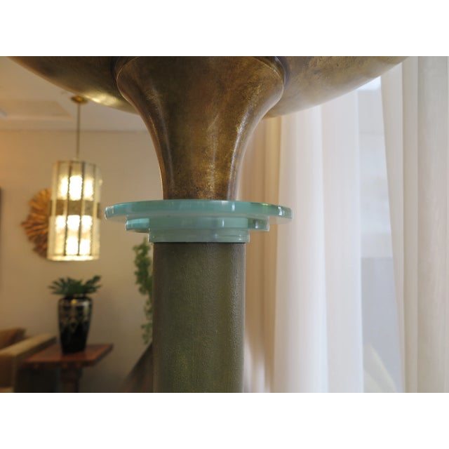 1930s Green and Gold Leaf Floor Lamp, France For Sale - Image 4 of 8