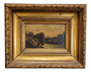 French Artist, River Landscape, 19th Century, Oil on Panel, Framed