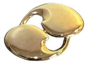 Maxine Denker Extra-Large Midcentury Gold Swirl Brooch