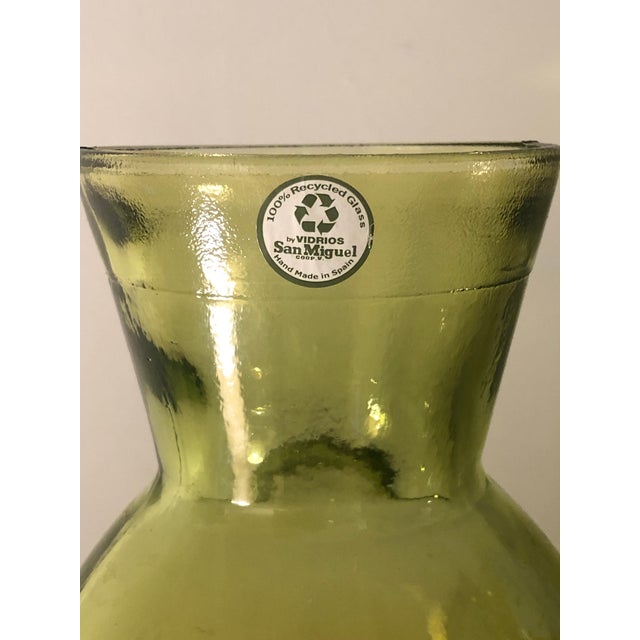 Chartreuse San Miguel Spain Tall Chartreuse Vases - A Pair For Sale - Image 8 of 8
