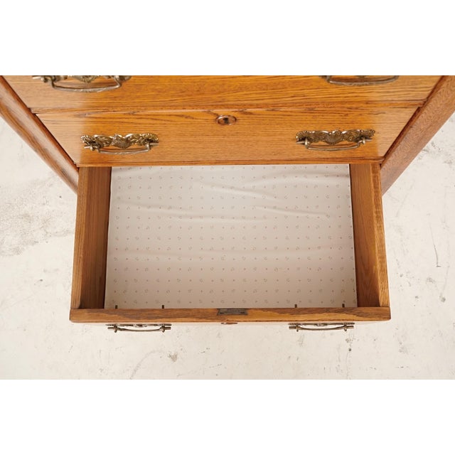 Mid 20th Century Eastlake Quarter Sawn Oak Tall Dresser With Beveled Mirror For Sale In New York - Image 6 of 13