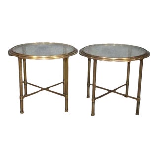 Mid 20th Century Mastercraft Brass End Tables For Sale