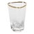 Aperitivo Triangular Shot Glass, Clear w/ Gold Rim, Set of 6 For Sale
