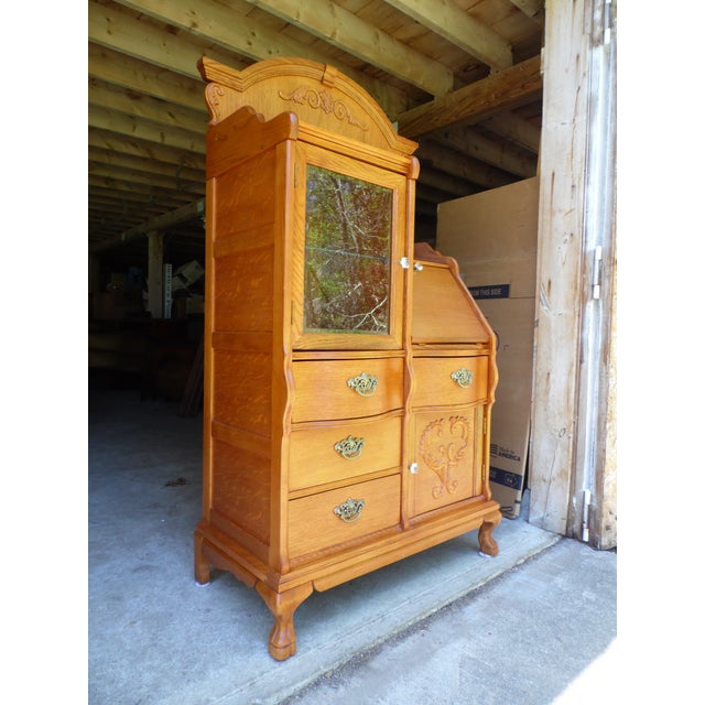 Lexington Victorian Sampler Oak Side by Side Secretary Desk