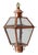 Vintage Copper Lantern Light Fixture With Brass Eagle Finial For Sale