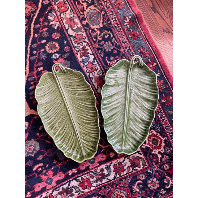 Pair of Large Portuguese Banana Leaf Platters For Sale - Image 10 of 10