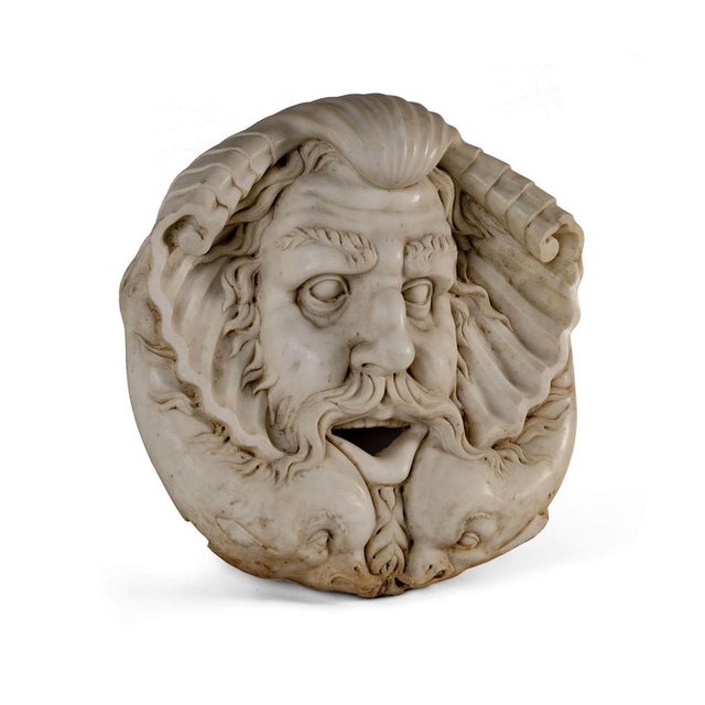 Large Scale 19th-Century Marble Mascherone, 1870 For Sale - Image 3 of 6