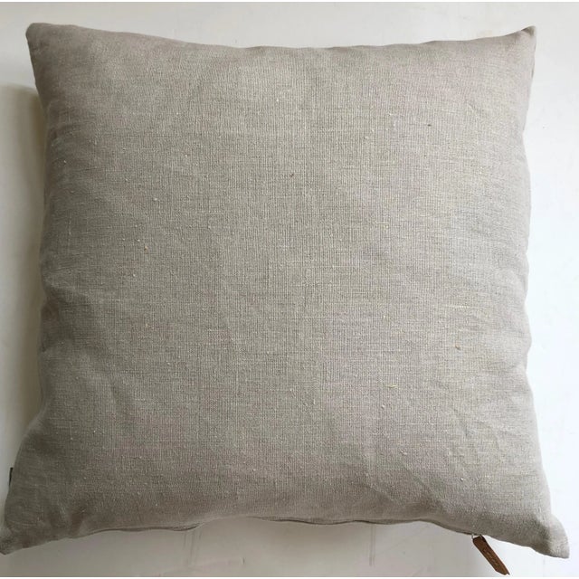 Contemporary Botanical Hand Printed Linen Pillow - Branch For Sale - Image 3 of 5