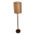 Vintage Mid-Century Modern Wood Floor Lamp With Woven Double Shade. For Sale