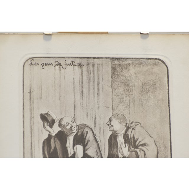Mon Chere Confrere, Honore Daumier, Circa 1855, Lithograph Signed Under Glass from the Series Le Gens Du Justice For Sale - Image 5 of 6
