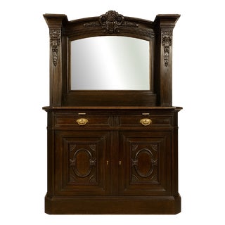 Napoleon III Sacristy Buffet in Blackened Wood, 1850 For Sale