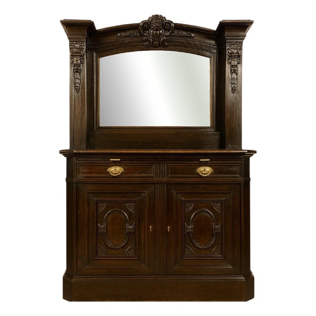 Napoleon III Sacristy Buffet in Blackened Wood, 1850 For Sale