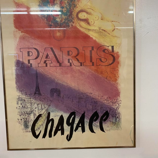 Red Original Galerie Maeght Paris Poster for Chagall Exhibit 1954 For Sale - Image 8 of 12