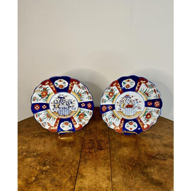 Ceramic Antique Japanese Imari Plates, 1900, Set of 2 For Sale - Image 7 of 7