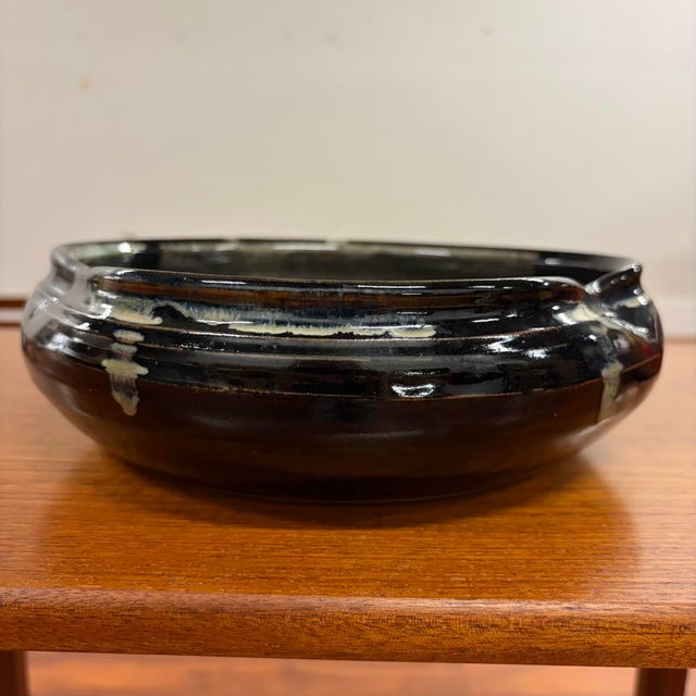 Japanese Signed Vintage Japanese Tamba Tachikui Ware Studio Pottery Bowl For Sale - Image 3 of 15