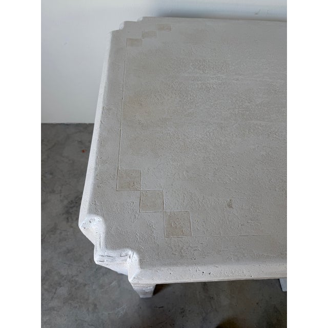 1980’s Postmodern Plastered Wood Geometric Game / Dining Table For Sale - Image 10 of 12