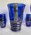 Cobalt Blue Italian Glass With Silver Overlay Pitcher and Glasses - Set of 6 For Sale In Los Angeles - Image 6 of 12