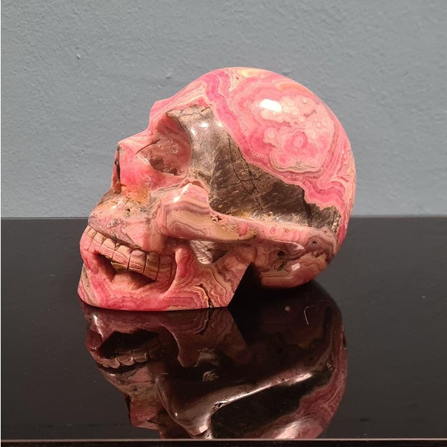 Skull in Rhodochrosite Mineral For Sale - Image 5 of 18