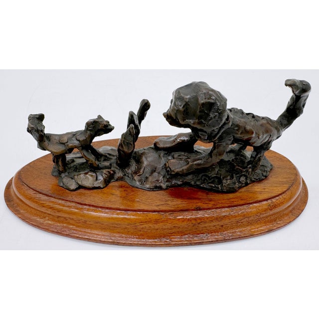 Modern Cast Bronz Dog & Cat Sculpture, Style of Giacometti For Sale - Image 6 of 12
