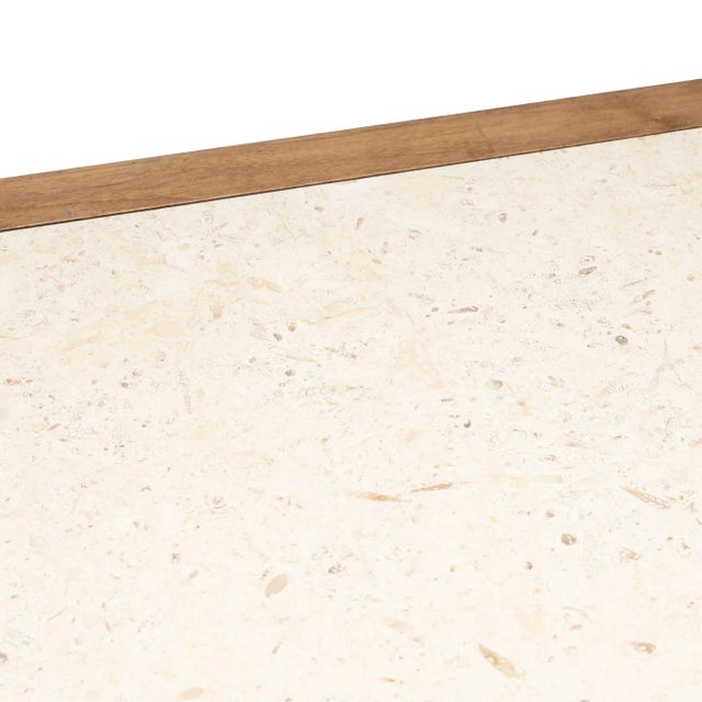 Brown Walnut and Travertine Marble Top Table in the Spanish Baroque Taste, 1925 For Sale - Image 8 of 11