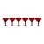 Mid Century Modern Ruby Glass Margarita Glasses, Set of 6 For Sale