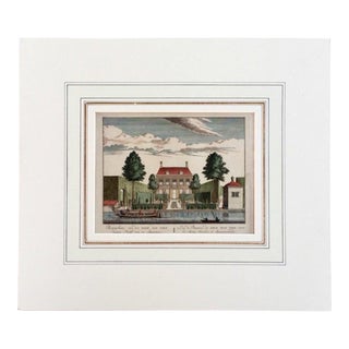 Beautiful and Chic Hand-Colored Dutch Garden Engraving by Visscher, 1719 w/ Mat For Sale