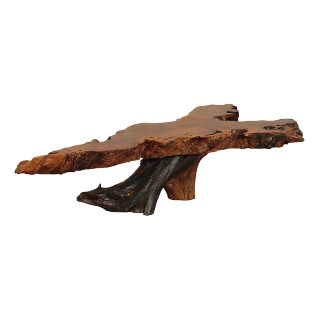 Mid Century Modern Live Edge Driftwood Coffee Table For Sale