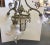 Metal 1950s Gothic Glass Flower Tole Chandelier For Sale - Image 7 of 11