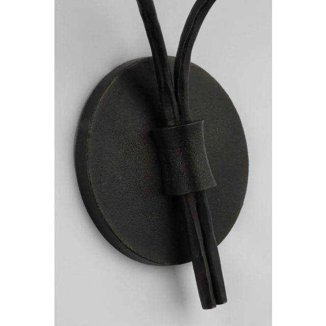 Belfair Large Double Sconce in Aged Iron Designer: Ian K. Fowler Height: 18.5" Extension: 8" Backplate: 4.5" Round...