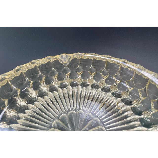 Yellow Vintage Glass Ashtray – Large Heavy Glass Dish With Yellow Tint Catchall For Sale - Image 8 of 9