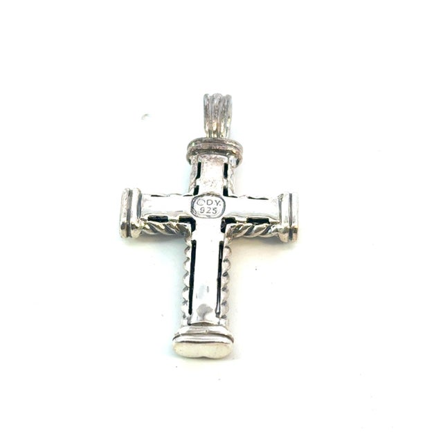 Contemporary 1990s David Yurman Sterling Silver Cross Pendant Estate For Sale - Image 3 of 5