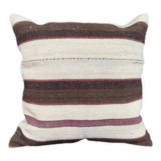 Turkish Hemp Pillow Cushion Natural Beige Brown Pillow Cushion Cover 24"x24" For Sale