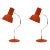 Orange & Red Desk Lamps by Josef Hurka, Czechoslovakia, 1960s, Set of 2 For Sale