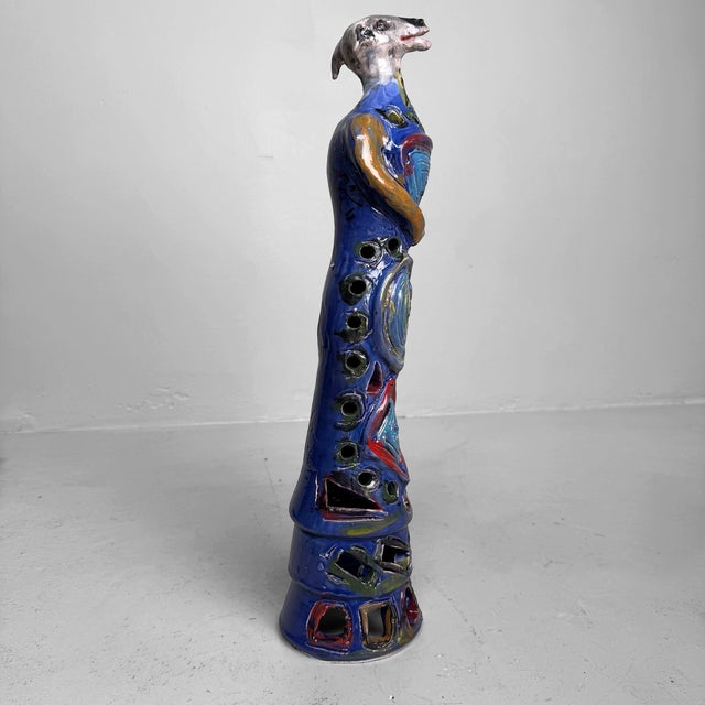 Ceramic Sculptural Ceramic Mythical Jackal by Gennaro Condurso, Italy, 2010s For Sale - Image 7 of 15