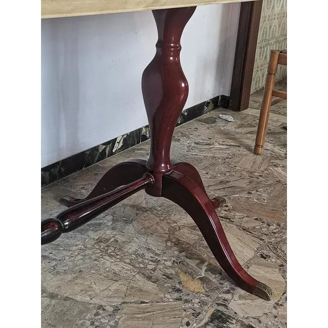 Metal Brass, Marble & Wood Side Table, Italy, 1960s For Sale - Image 7 of 9