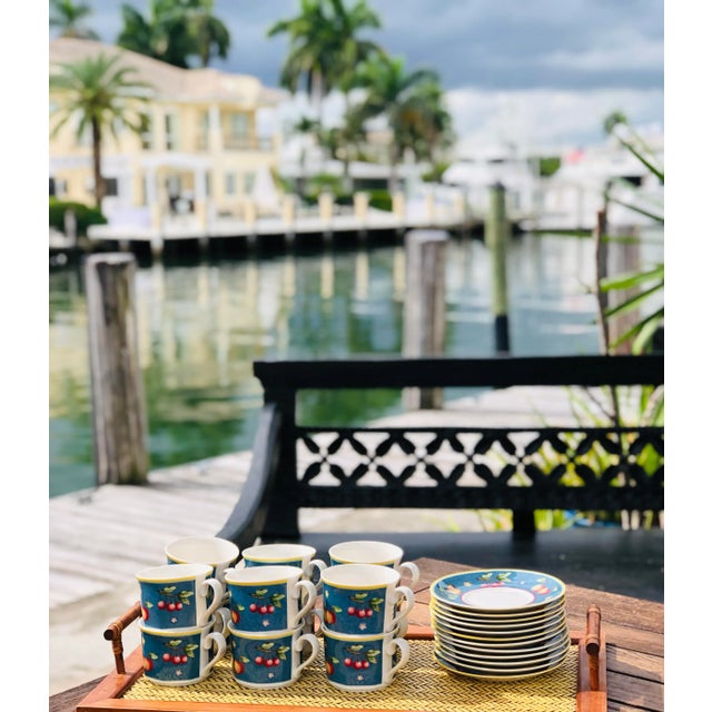 2000s Villeroy & Boch Citta & Campagna Biella Porcelain Coffee Cups & Saucers Set- 24 Pieces For Sale In Miami - Image 6 of 12