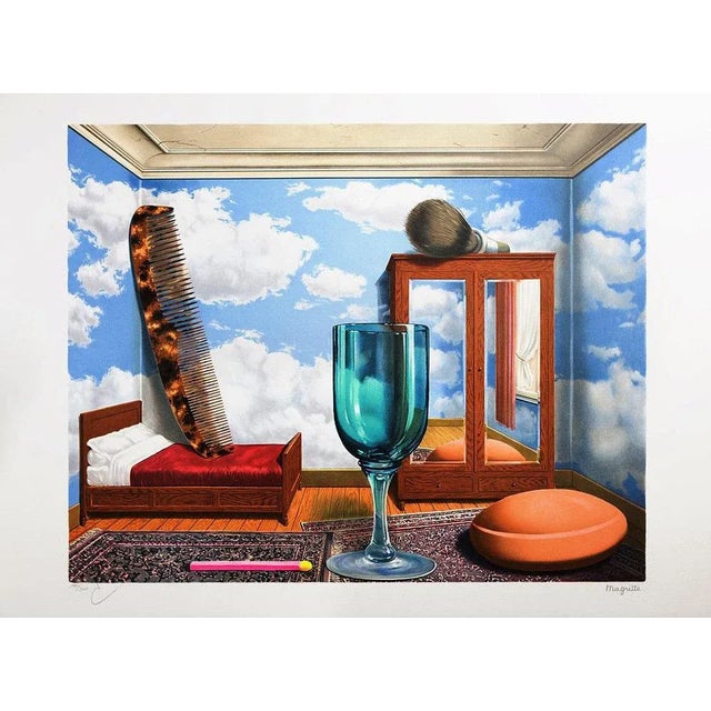 René magritte (after) - personal values. Interpretive lithograph after the work of rené magritte on bfk rives pure rag...