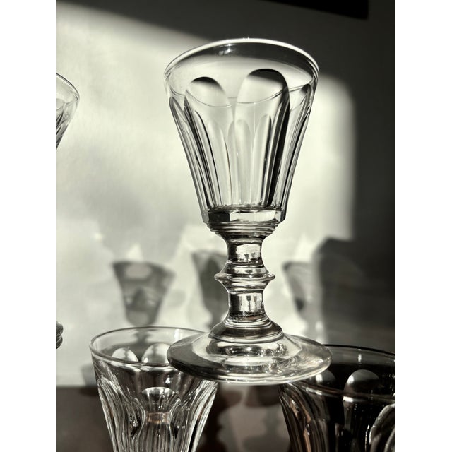 Glass Crystal Glasses in the style of Montcenis, Early-Mid 19th‑Century, Set of 8 For Sale - Image 7 of 16