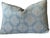 Scalamandre Epingle Cornflower Blue and Cream Down and Feather Lumbar Pillow 24 Wide X 14 High For Sale - Image 6 of 6