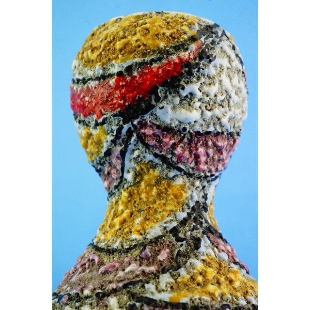 20th Century Acid-Finished Ceramic Vase eith Fat Lava Effect attributted to Vallauris Factory, France., 1950s For Sale - Image 13 of 18