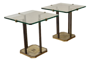 Low T18 Coffee Tables in Glass by Peter Ghyczy, 1980s, Set of 2