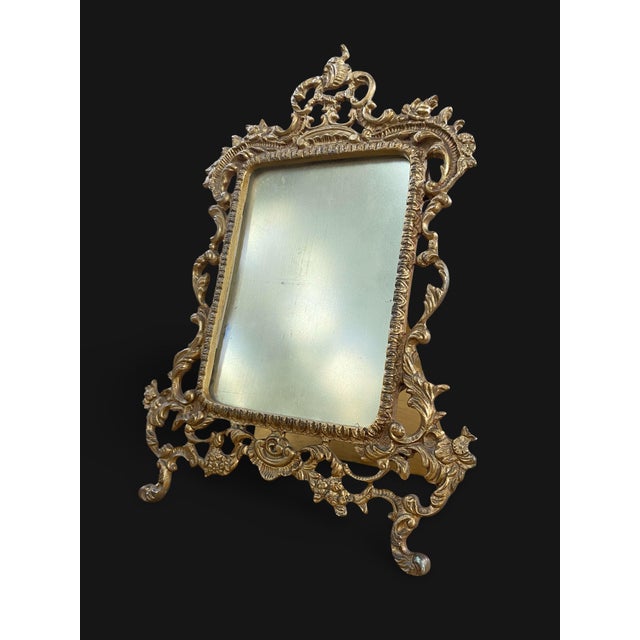 French Rococo Gilt Bronze Photo Frame, 1800s For Sale - Image 6 of 14